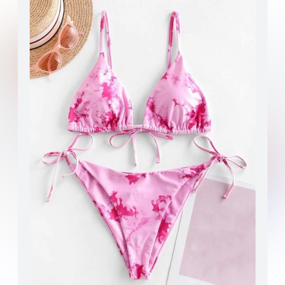 Pink Tie Dye Bikini (Two Piece Set)